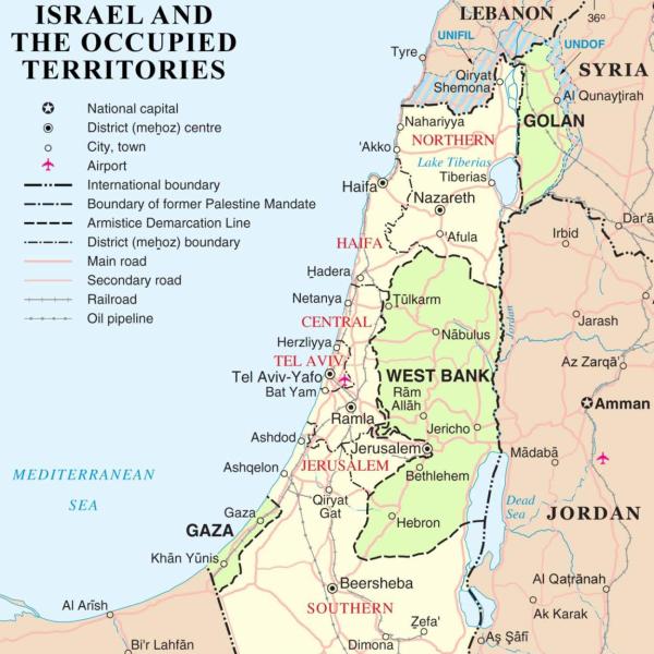 Map of Israel/Palestine