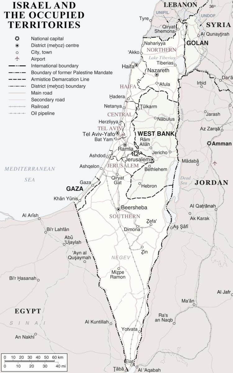 Map of Israel-Palestine