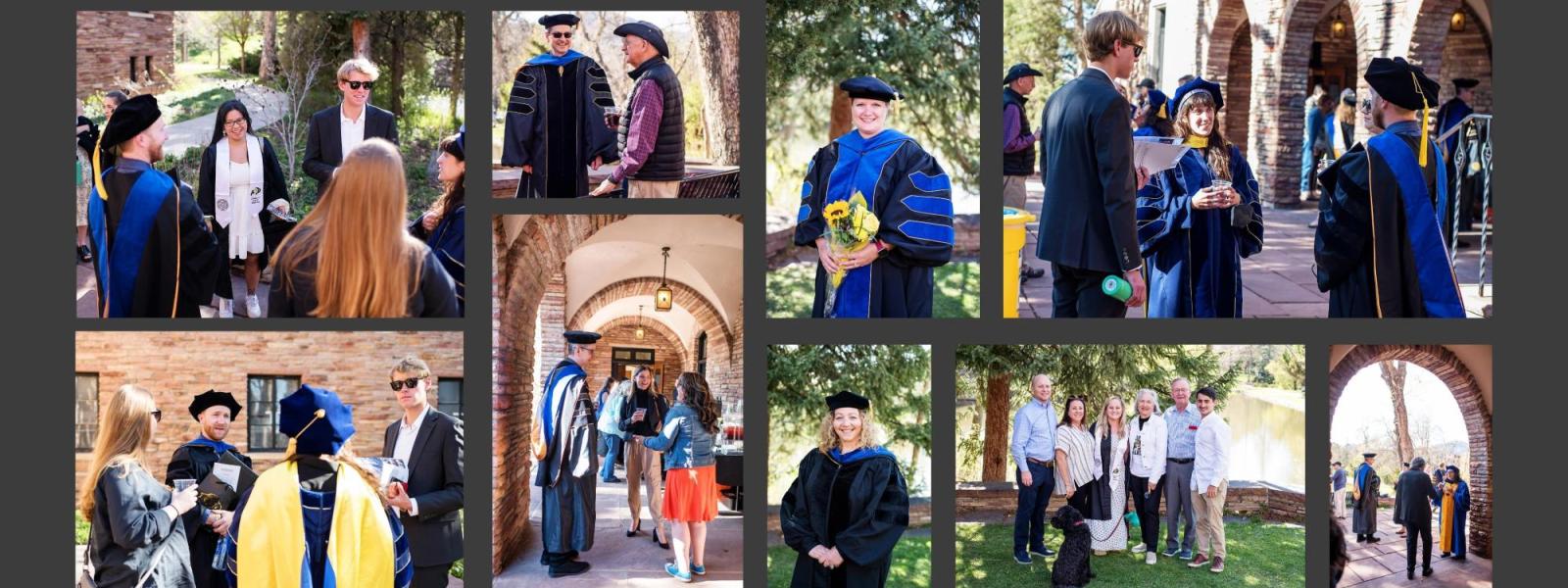 Photo collage of graduation reception