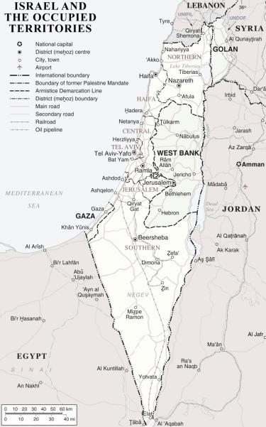 Map of Israel-Palestine