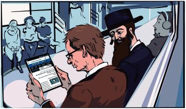 Forverts readers on subway