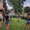 Internship students learning outside during their weekly class