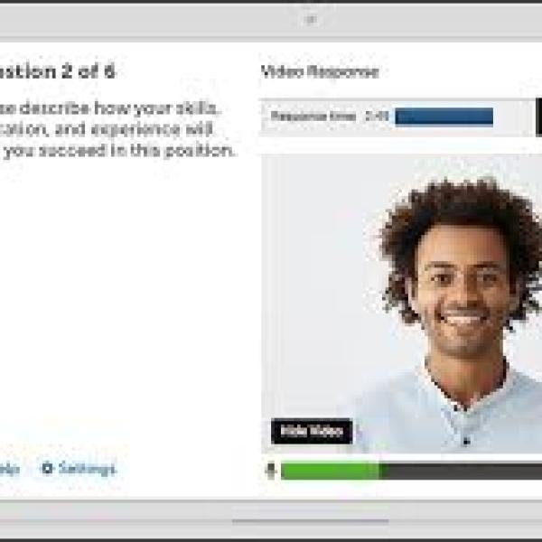 Person taking Hirevue Interview