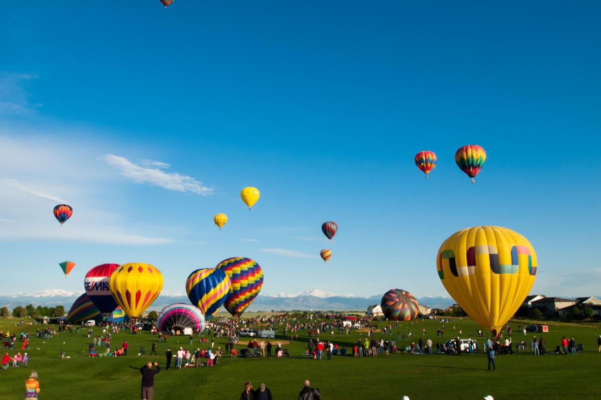 Hot air balloon festival in the town of Erie.