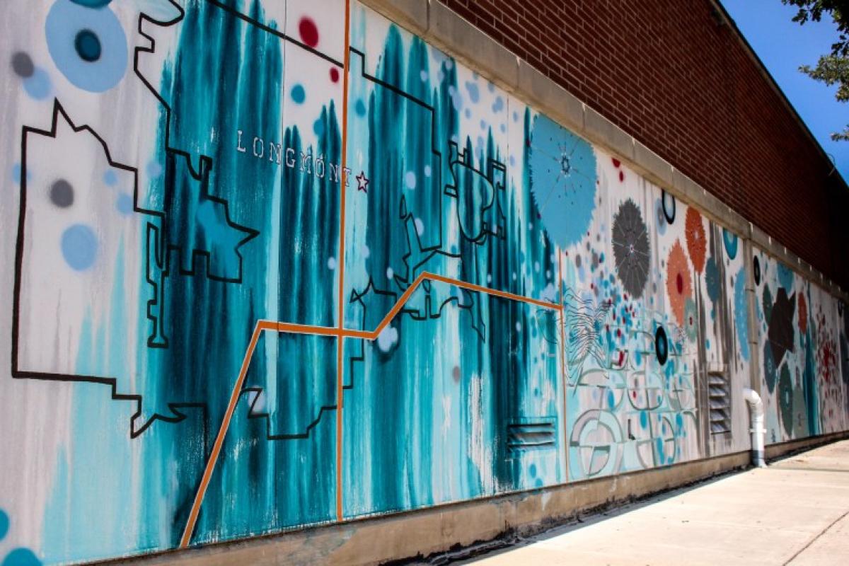 Street mural art in the town of Longmont.