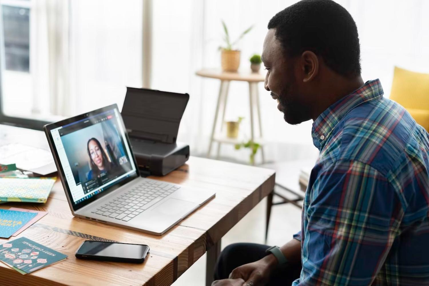 Person doing video interview