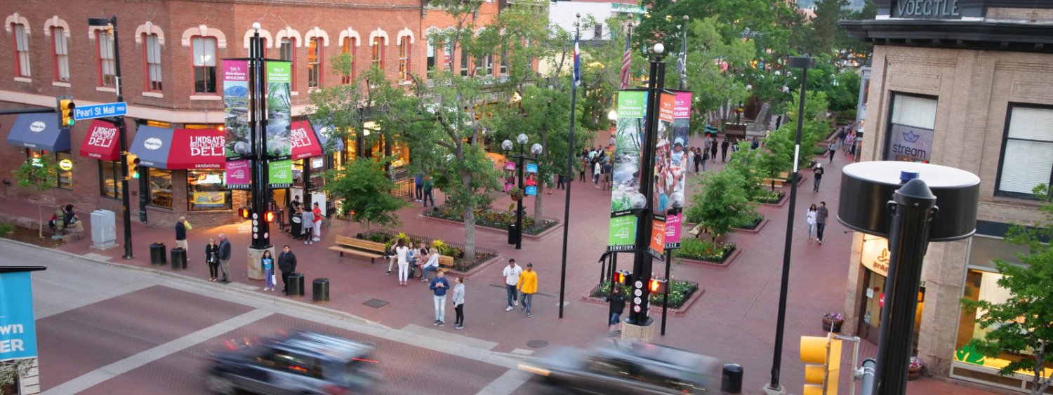 People walking on Pearl Street