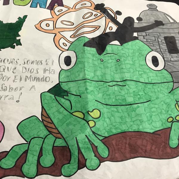 Student artwork celebrating the Puerto Rican community