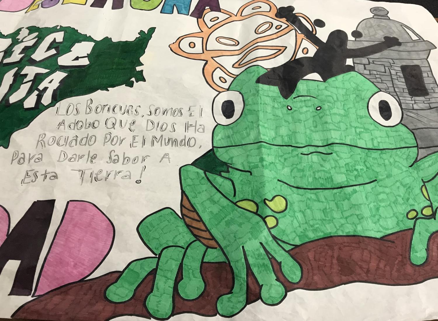 Student artwork celebrating the Puerto Rican community