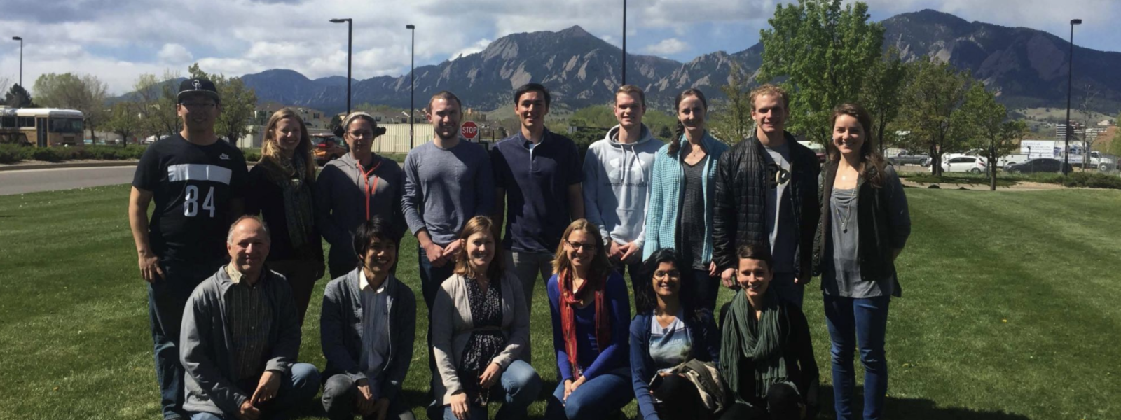 group photo in front of the flatirons
