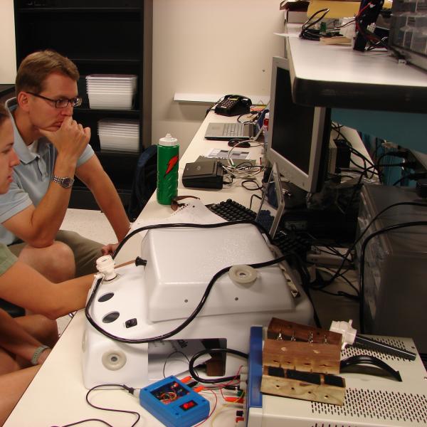 Rosie and Ben working on PortCam vision quantification analysis.
