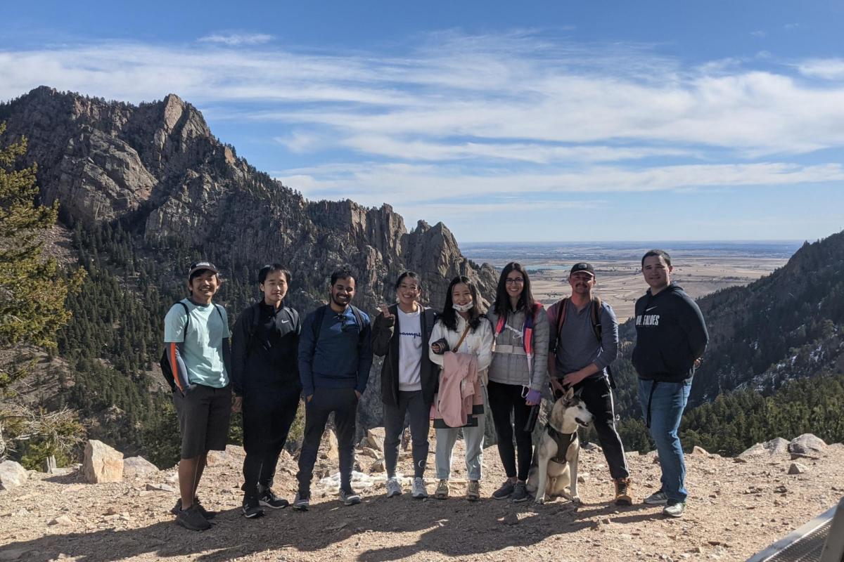 Lab hiking at Eldorado Colorado in spring 2022