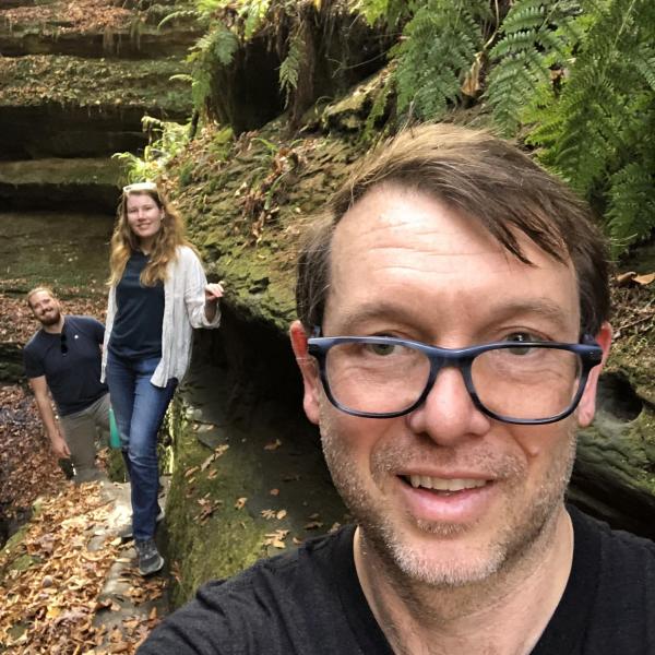 Cameron Lab out for a hike at Turkey Run State Park Indiana