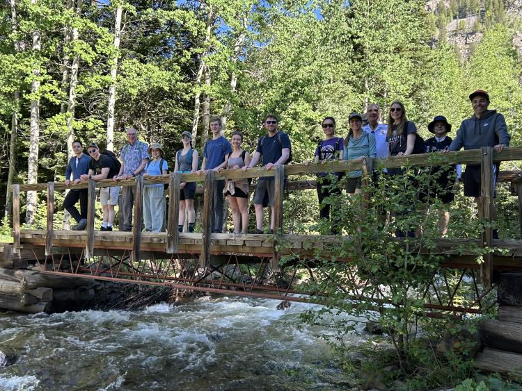 Lab group on bridge