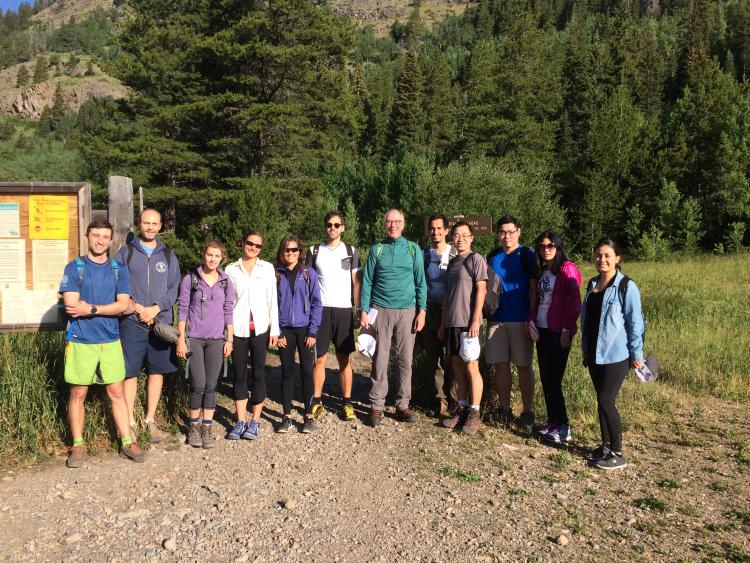 Lab Members at Heart Lake Trailhead