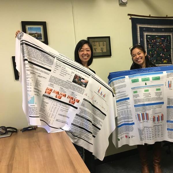 Virginia & Jocelyn preparing for their presentations at ASHA