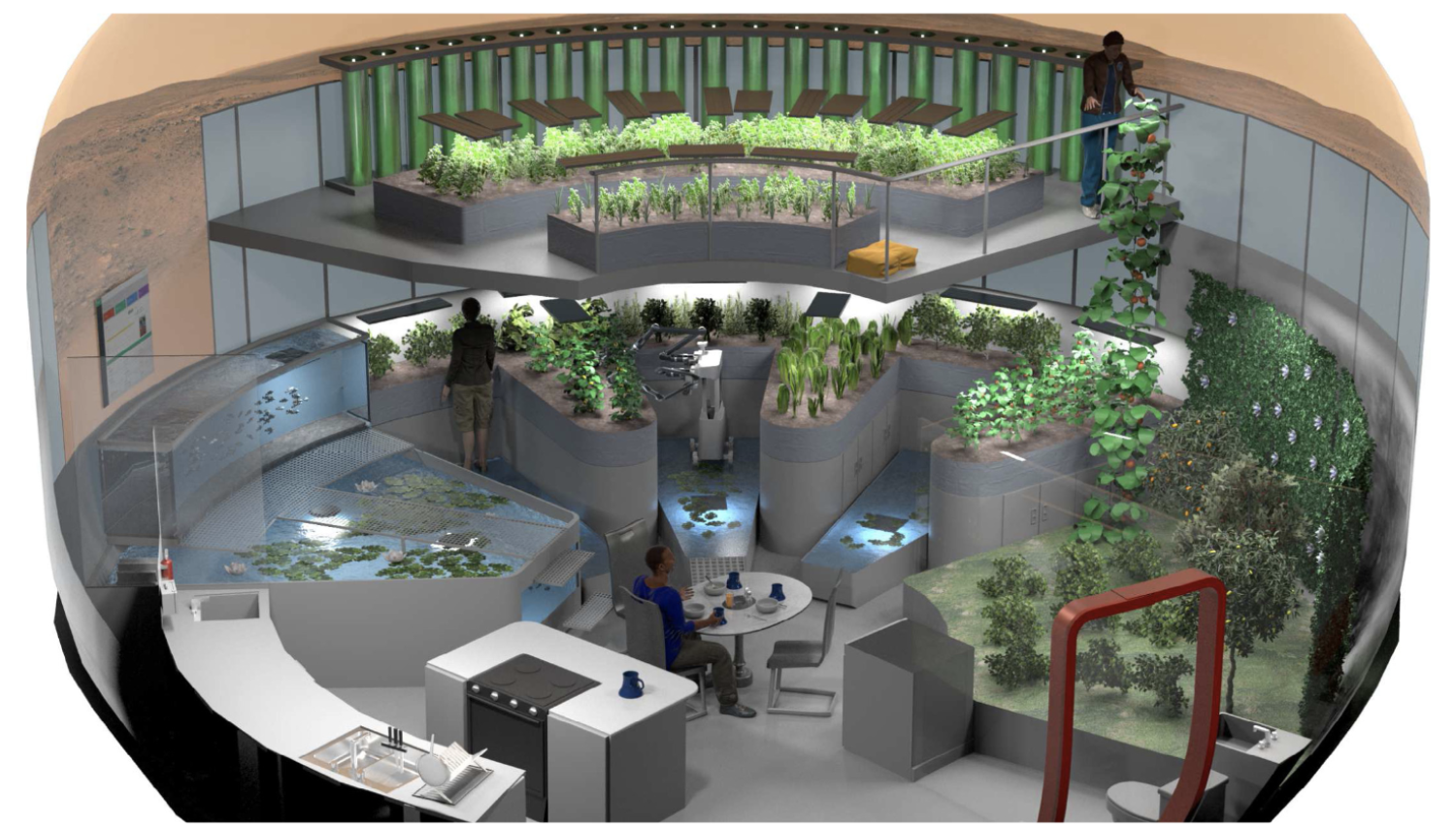 SIRONA cut-away view. Aesthetics and space for recreation and communal living are core to the design concept.