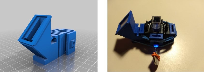 (Left) fluorometer example and (right) assembled fluorometer.