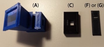 Pieces for assembling a spectroscope for observing emission lines of light sources.