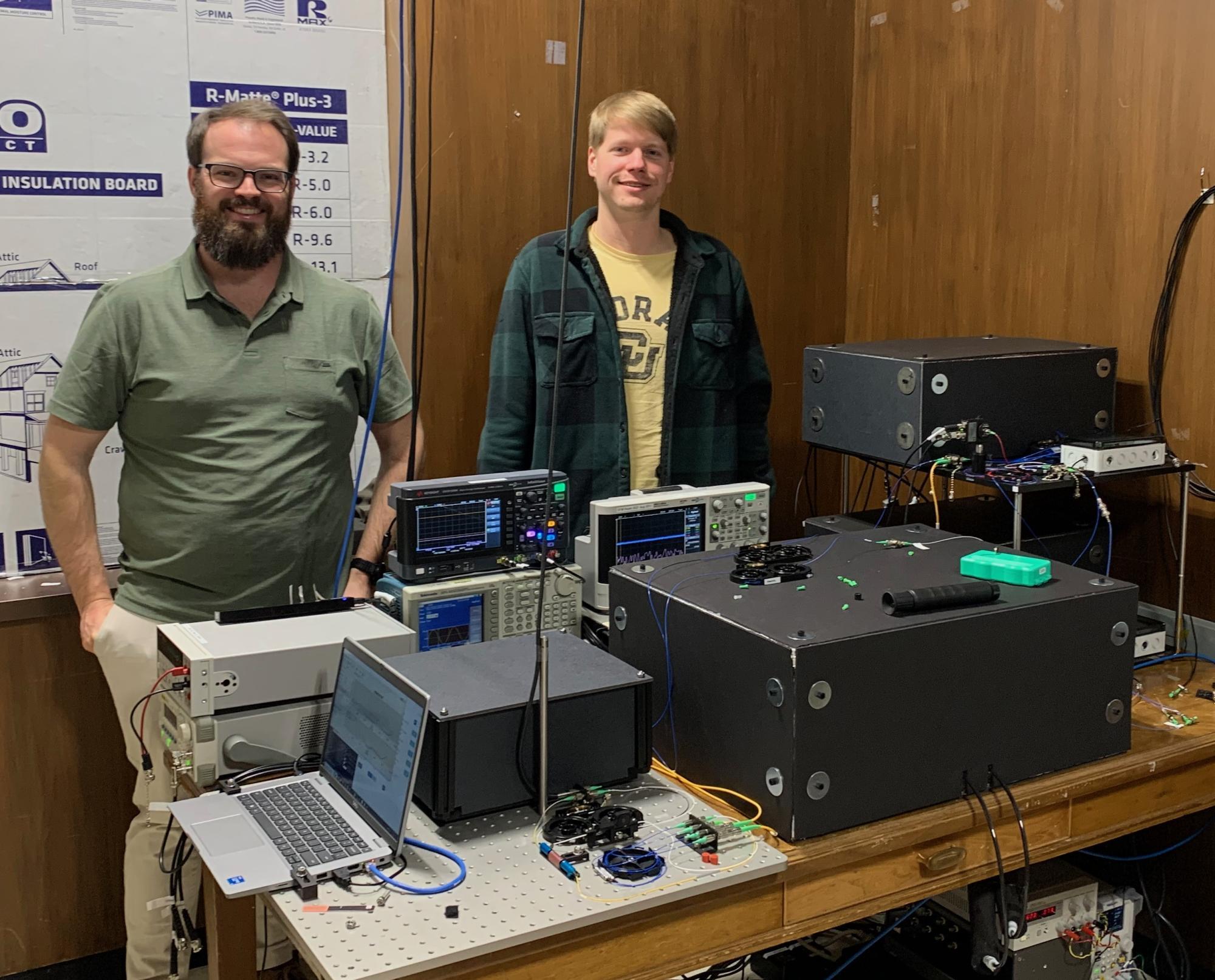 Ryan (left) and Connor in the lab
