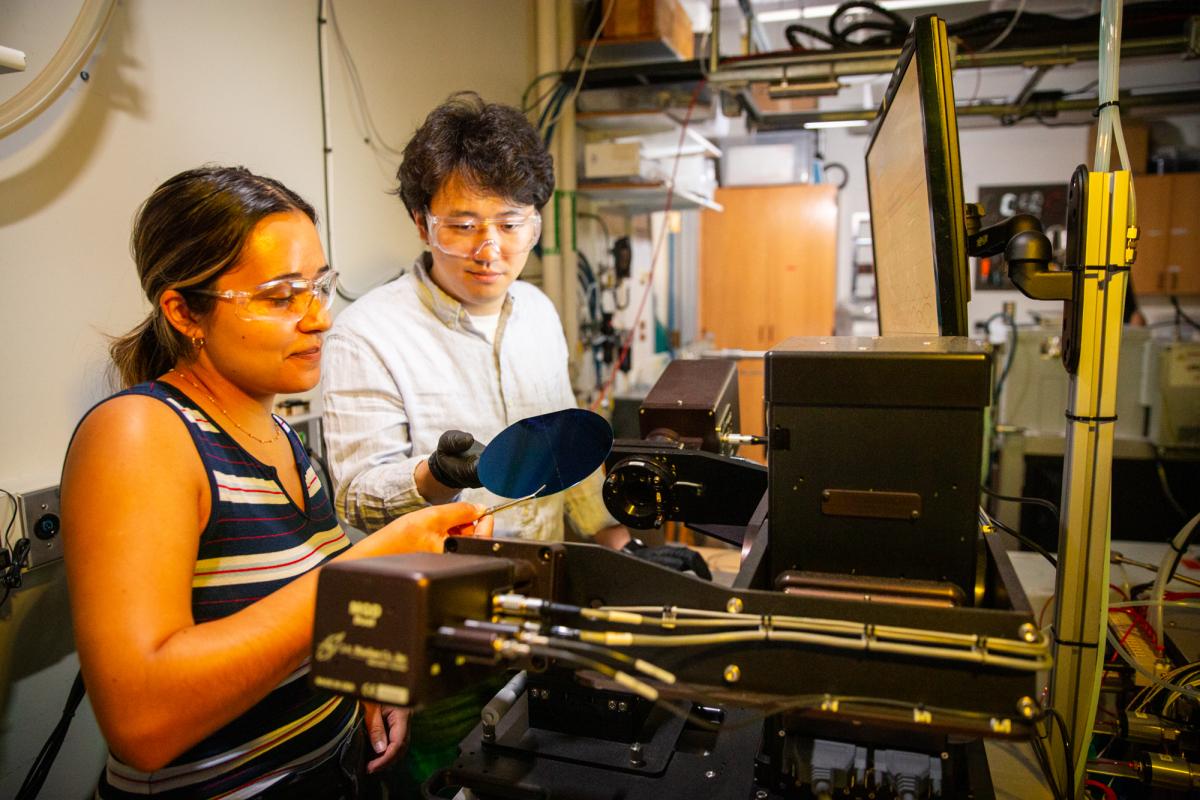 Taewook Nam & Janine Sempel at the M-2000 VASE; Variable Angle Spectroscopic Ellipsometry