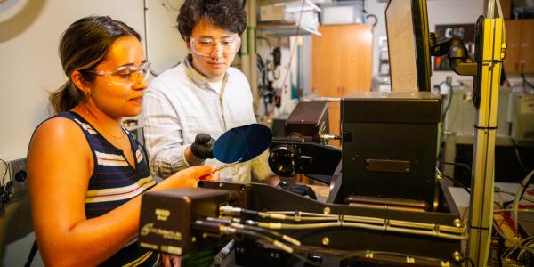 Taewook Nam & Janine Sempel at the M-2000 VASE; Variable Angle Spectroscopic Ellipsometry