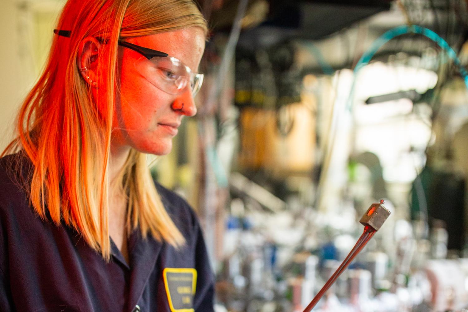 Jessica Murdzek with QCM; Quartz Crystal Microbalance