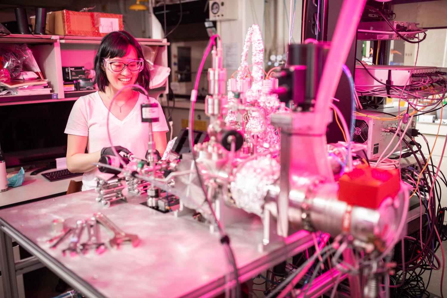 Ann Lii-Rosales at the QMS; Temperature-Ramped Quadrupole Mass Spectrometry