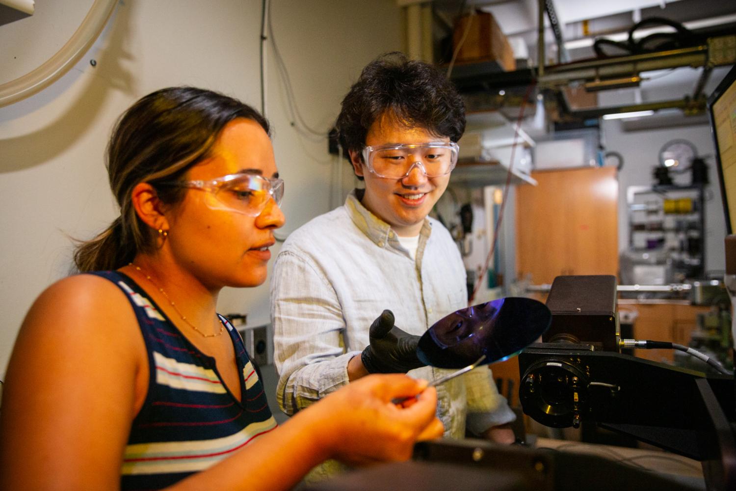 Janine Sempel & Taewook Nam at the M-2000 VASE; Variable Angle Spectroscopic Ellipsometry