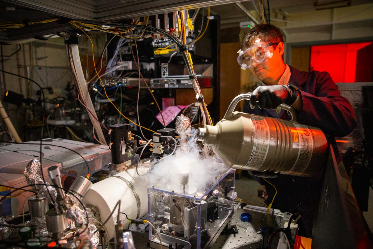Austin Cano at the FTIR; Fourier-Transform Infrared Spectroscopy
