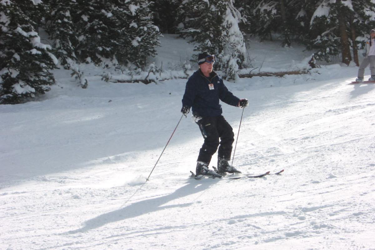 Tim Learning to ski on Copper Mountain