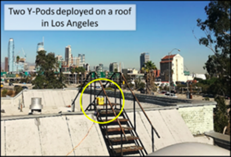 Pods deployed on a roof in LA