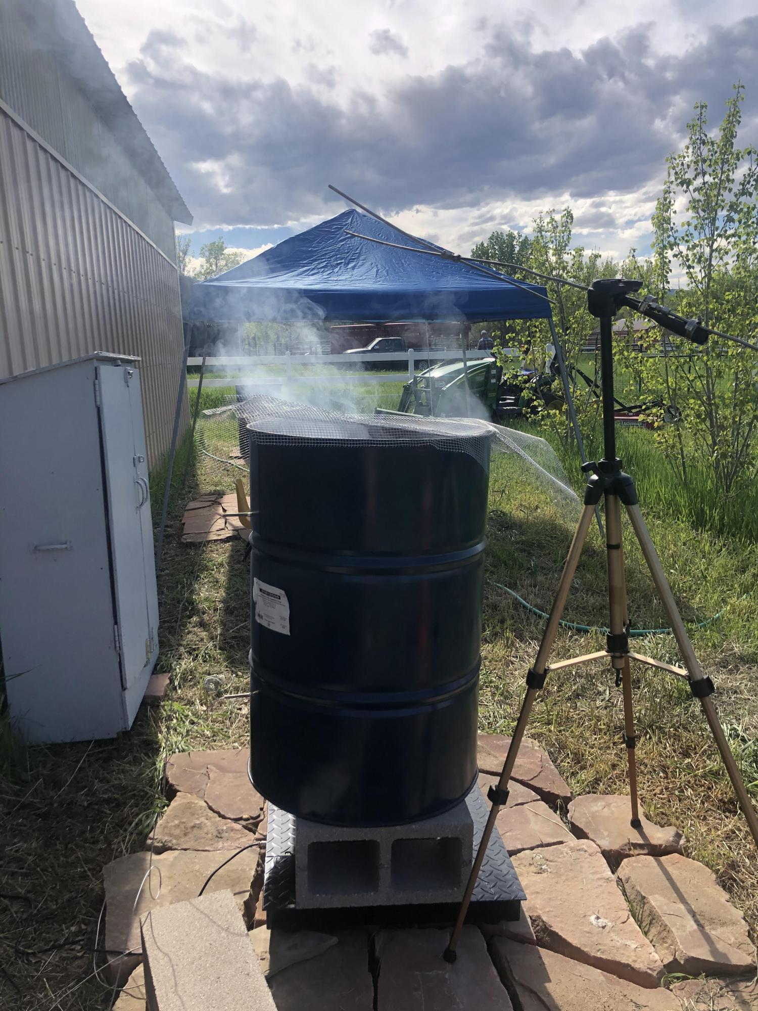 Garbage bin experimental set-up