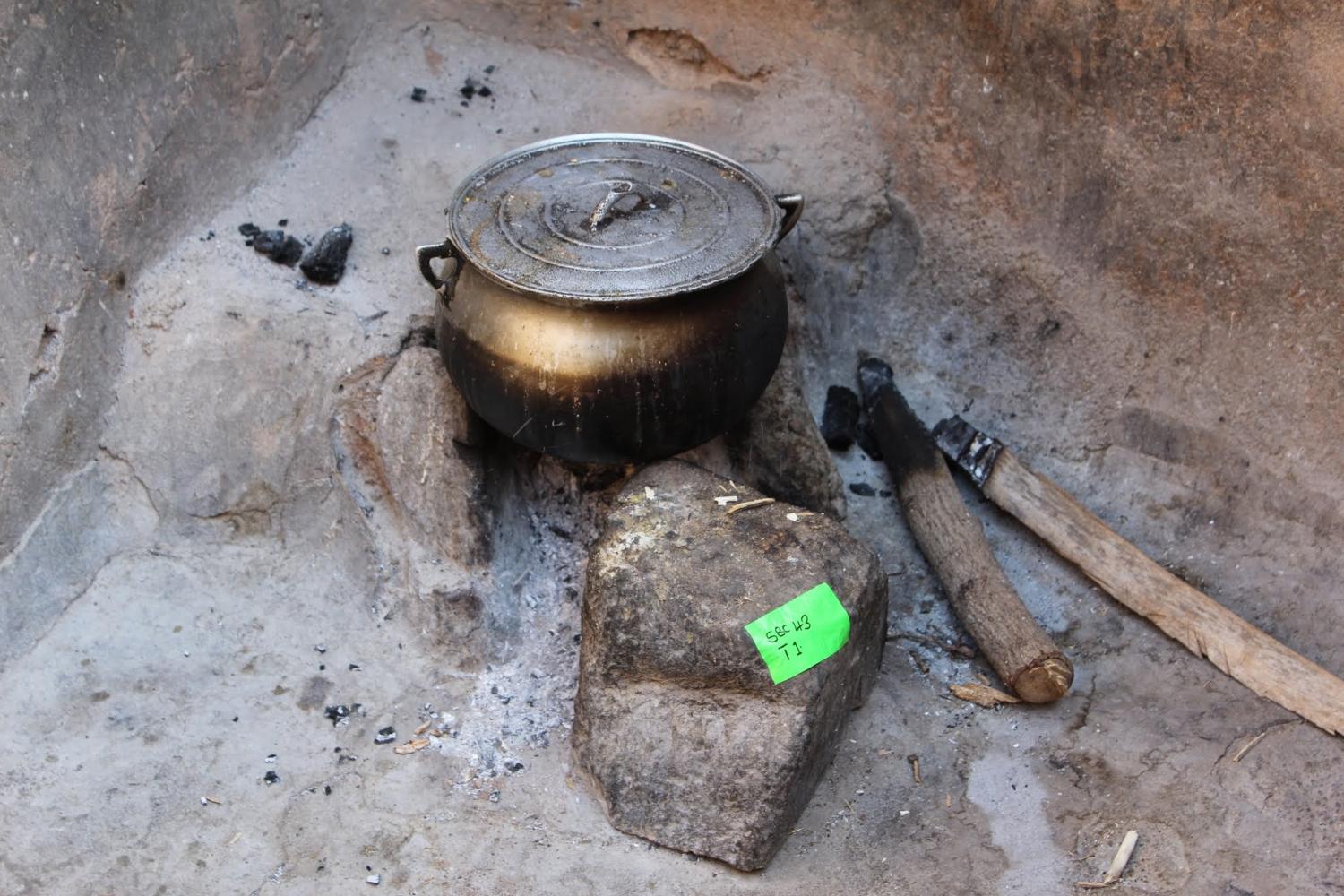 Rock cook stove in Ghana