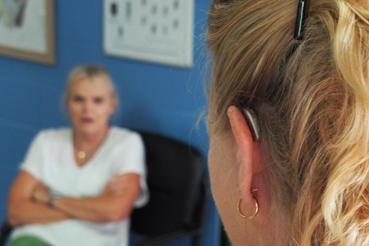 Woman in waiting room