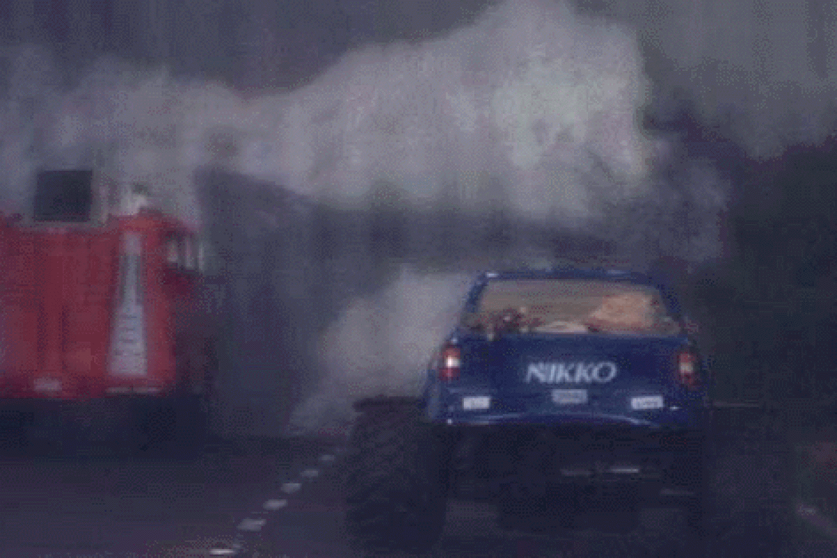 Car in a roadway