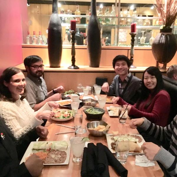 201712_group_dinner - Ratul, Molly (Casey's wife), Casey, Gabsu, Aerang (Gabsu's wife), Hanh-Phuc