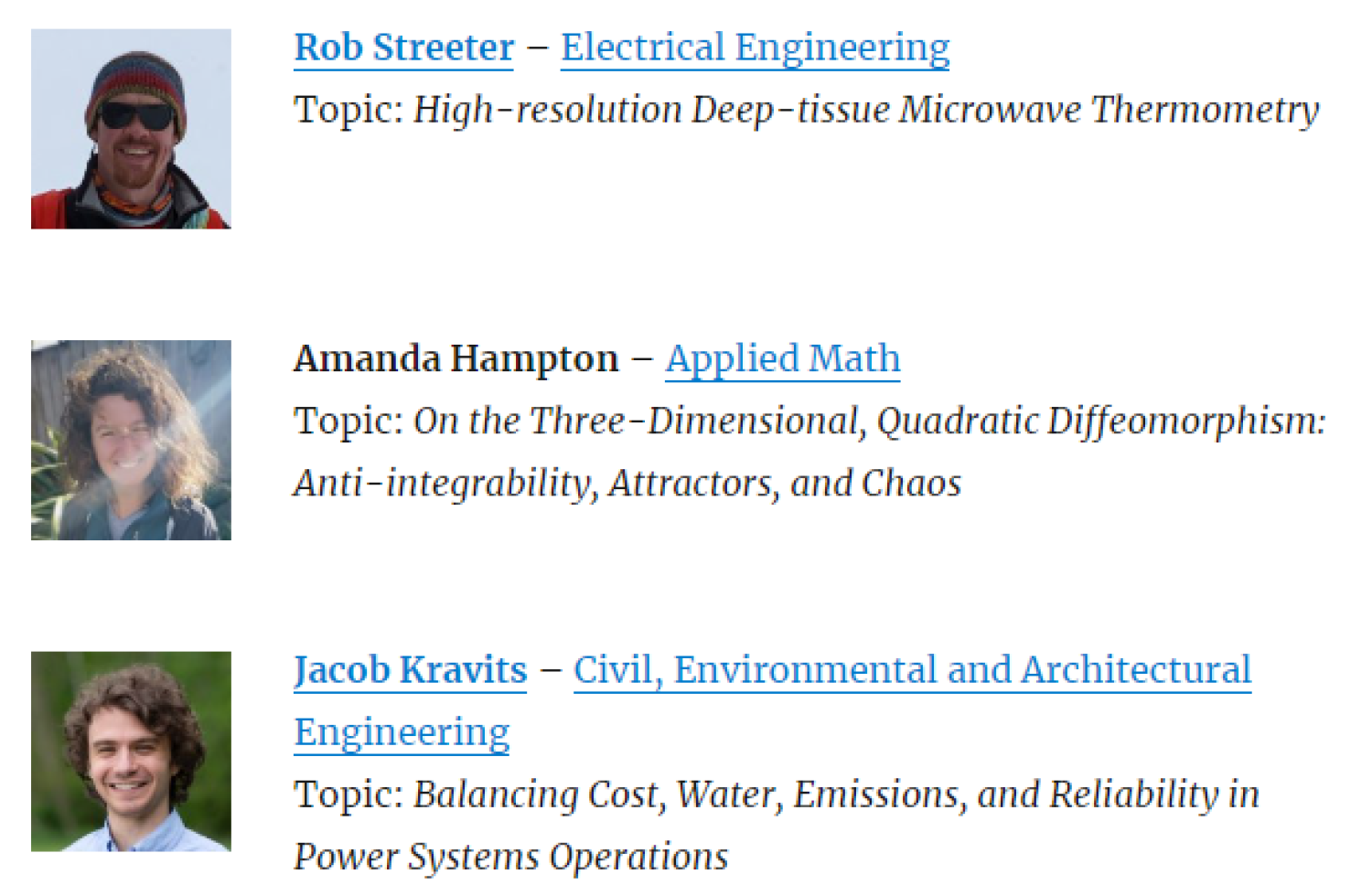 Screenshot of the students featured on the podcast episode