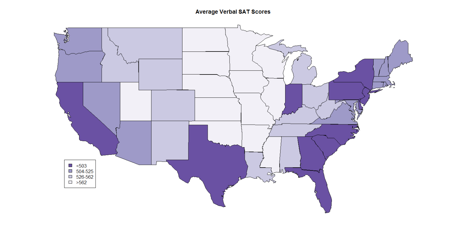 average verbal SAT scroes