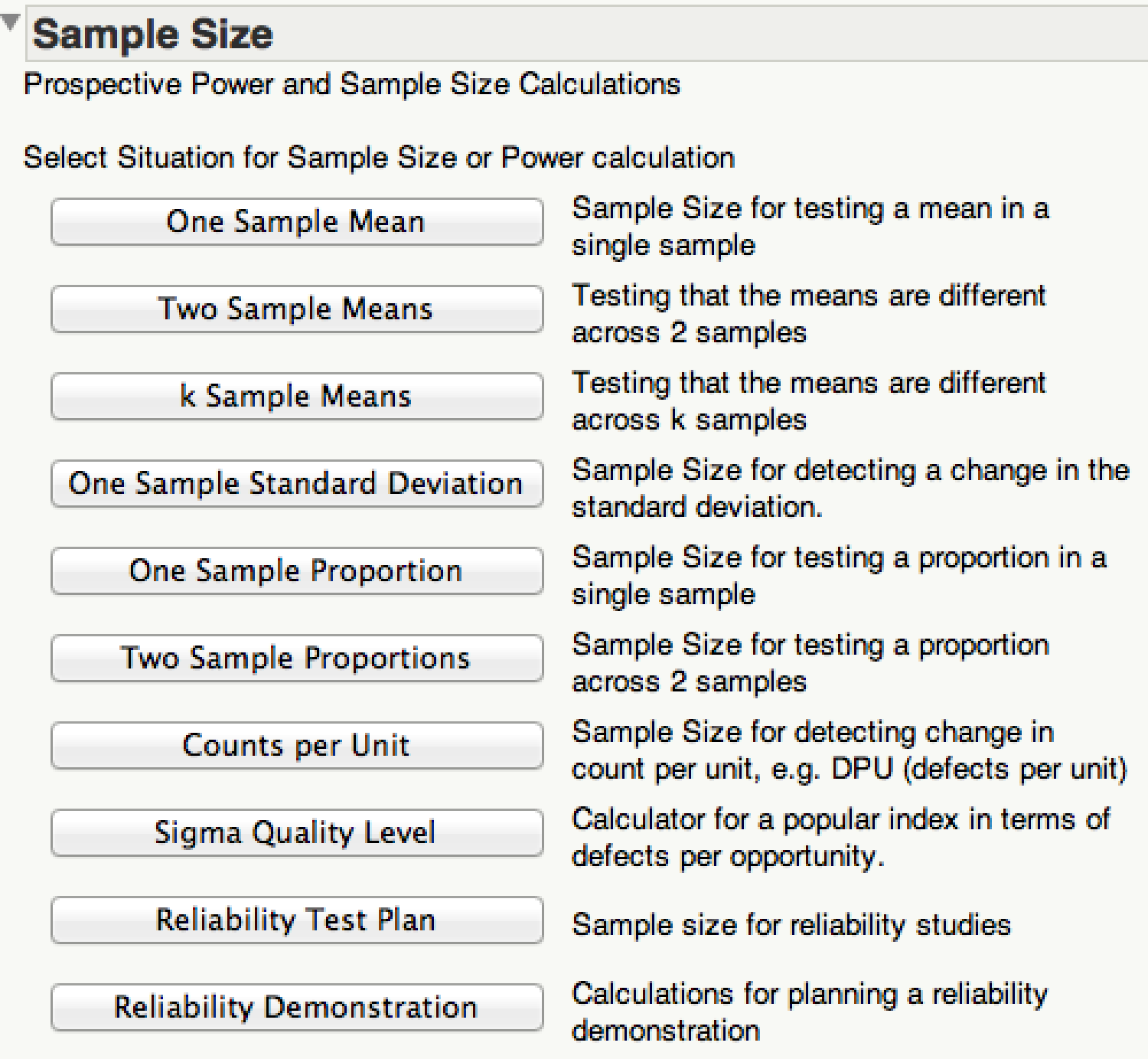 Prospective Power and Sample Size Calculations