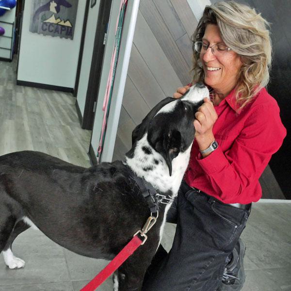 Linda Watkins and puppy