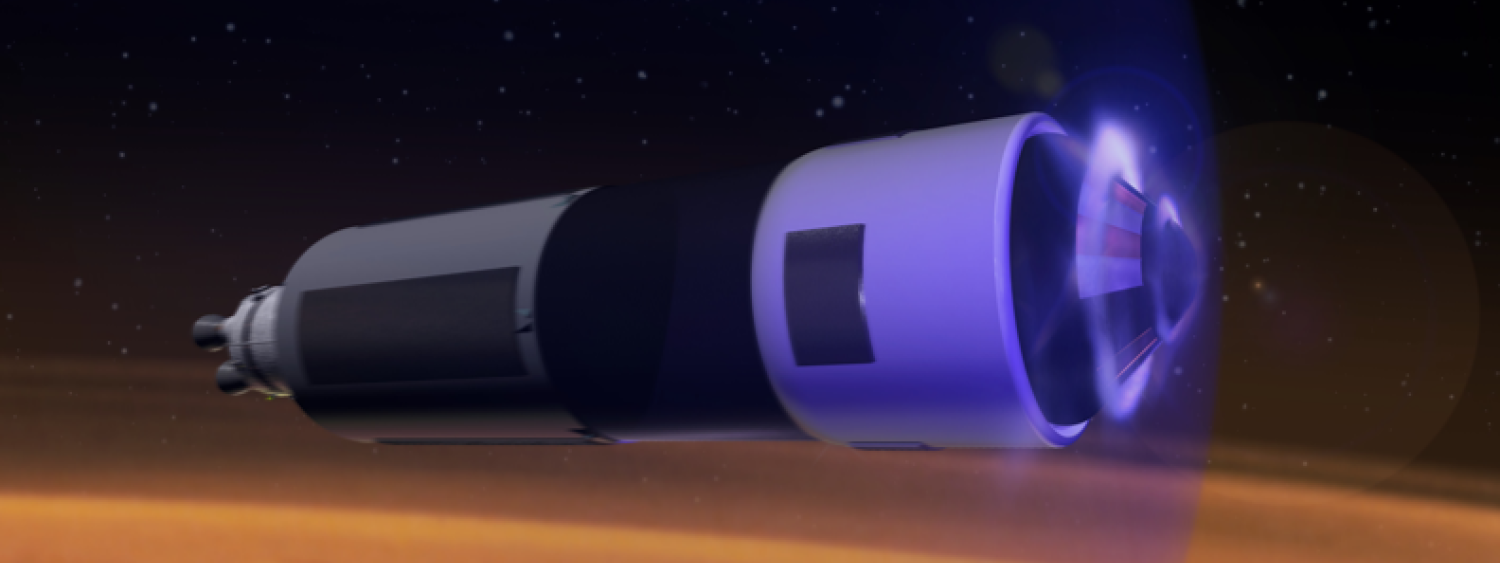 Render of a Spacecraft using Magnetoaerodynamics
