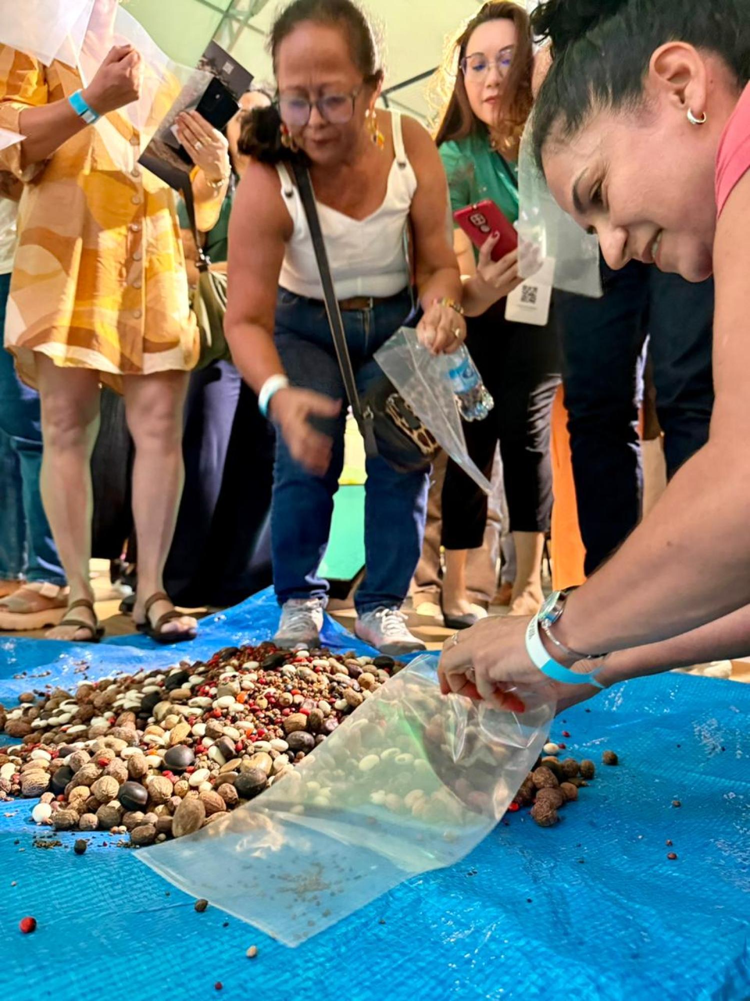 We quickly realized that the best way to capture people&rsquo;s attention in a space as full of stimuli as COP30 was to place a seed in their hands. PHOTO: Lia Domingues/RSX