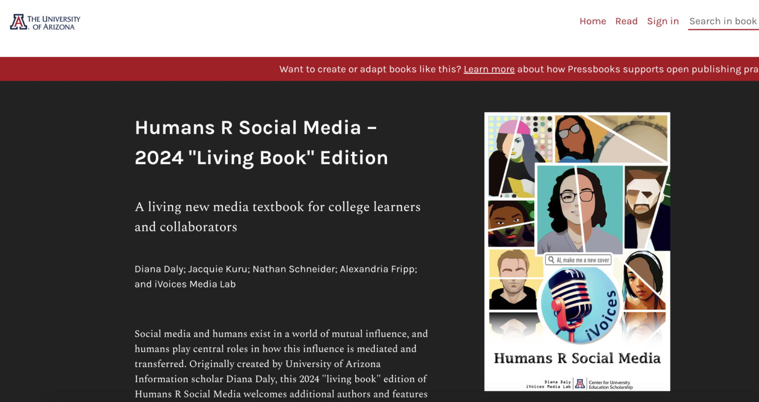 Humans R Social Media cover and homepage