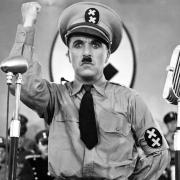 Charlie Chaplin in The Great Dictator (public domain).