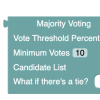 Example CommunityRule module for voting created in Blockly.