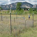 field site in boulder colorado, flatiron mountains in the background