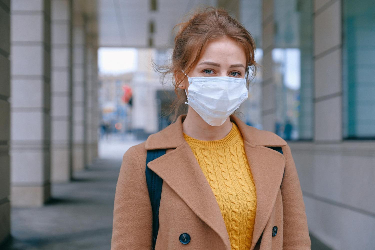 woman wearing a mask