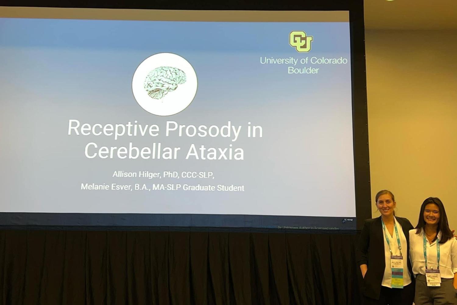 Melanie Esver and Dr. Hilger presenting at ASHA (November 2021)