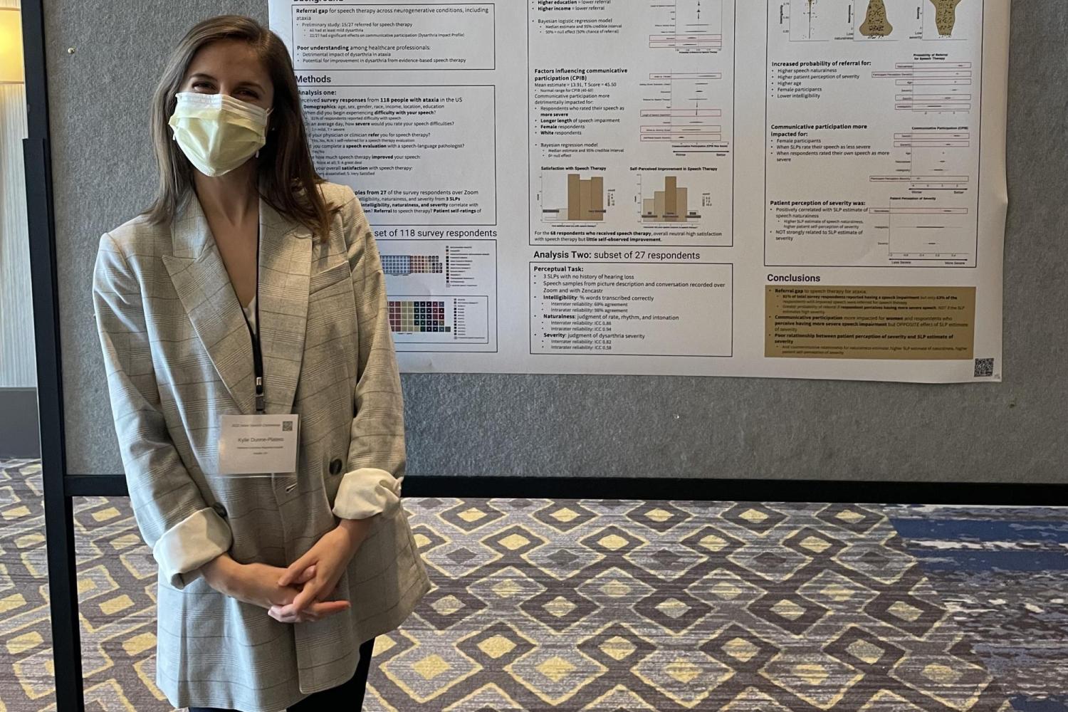 Kylie Dunne-Platero presenting at the Motor Speech Conference (February 2022)